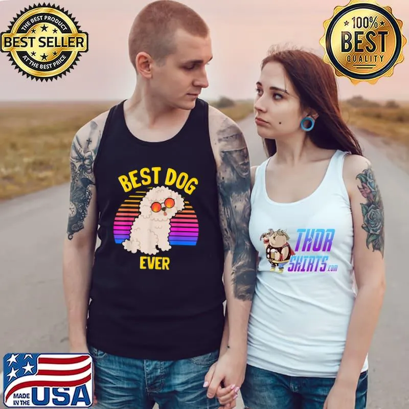 Poodle Dog Lover Vintage Cute Best Dog Puppy Lover Sunglasses T-Shirt Tank Top