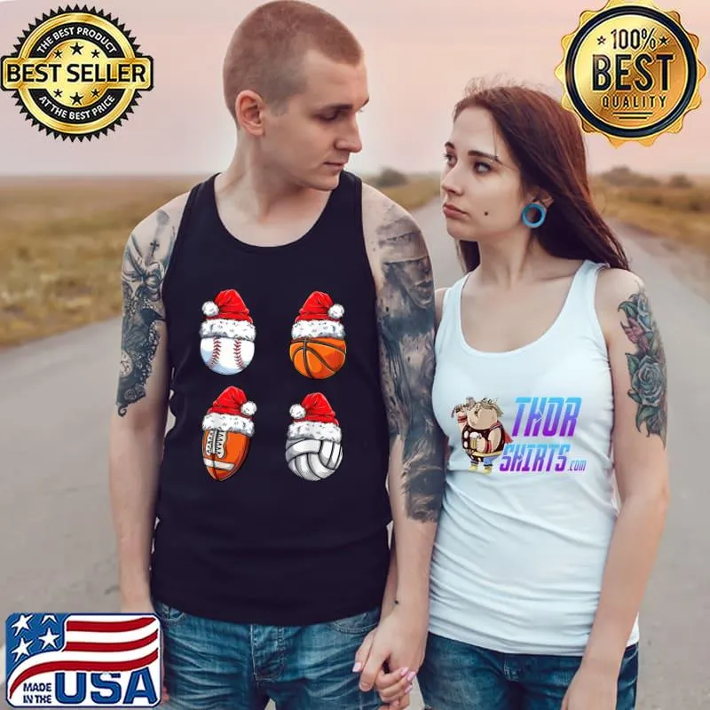 Santa ball sports with christmas hat sport player T-Shirt Tank Top