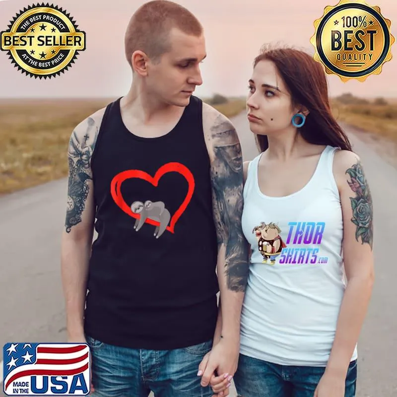 Sloth Valentines Day Sloths Valentine Heart T-Shirt Tank Top