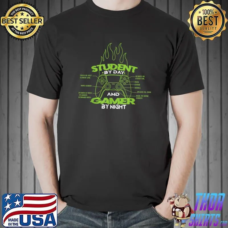 Student By Day Gamer By Night Student Gamer Special Controller T-Shirt