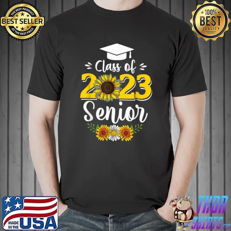 Sunflower Senior Mom 23 Graduation Senior 23 Class Of 2023 T-Shirt