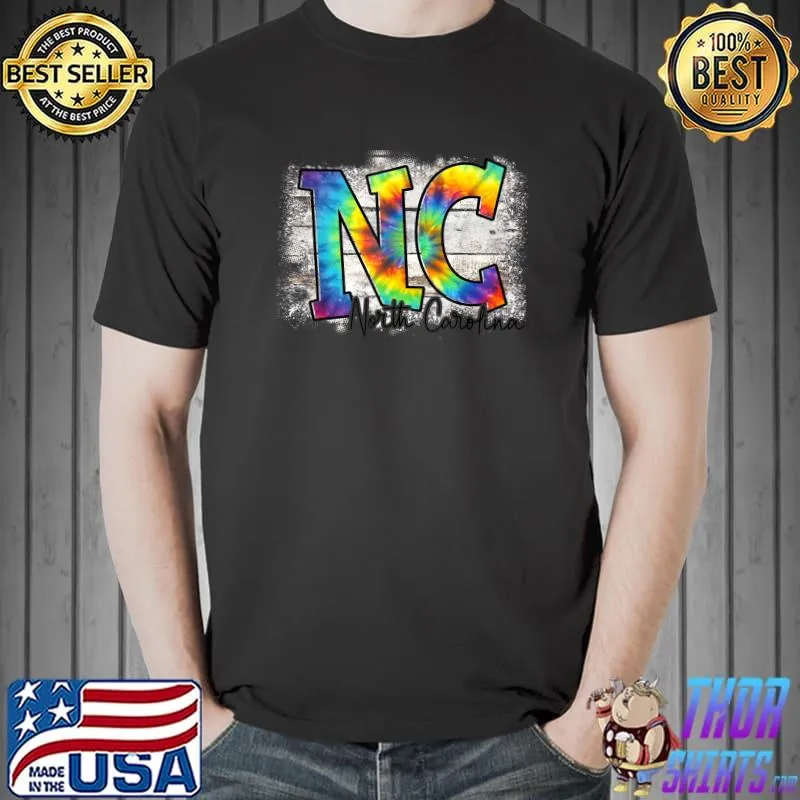 Tie Dye Colorful Heart North Carolina State Swag Place T-Shirt