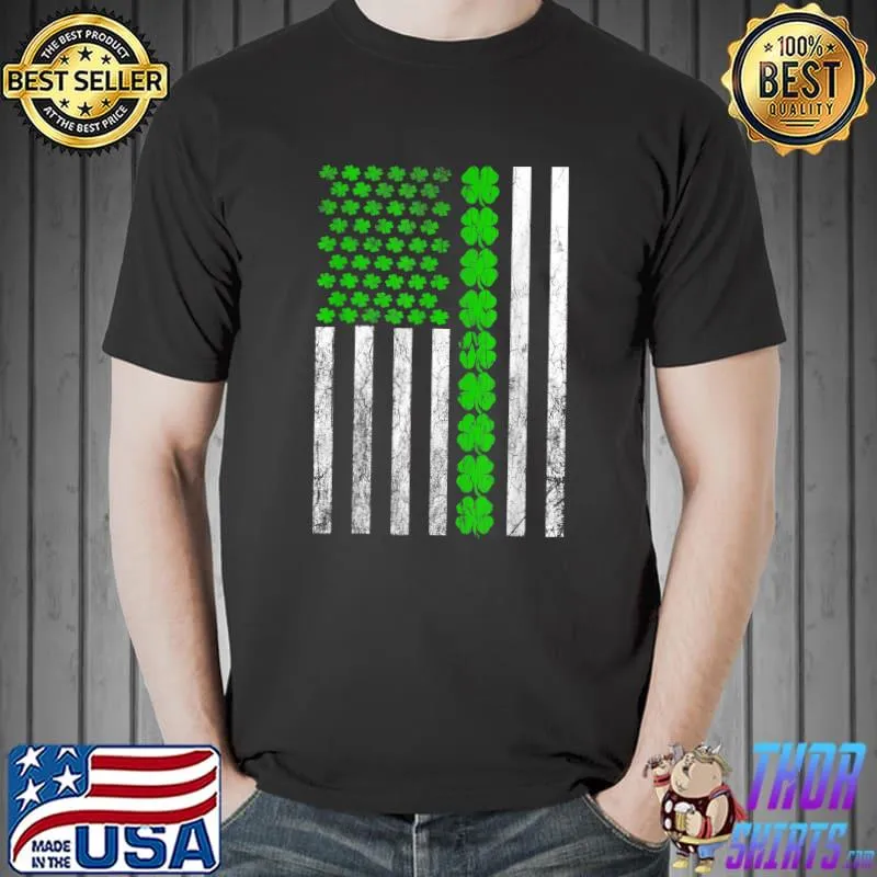 Usa American Flag Irish Shamrock Saint St Patricks Election 2024 T-Shirt
