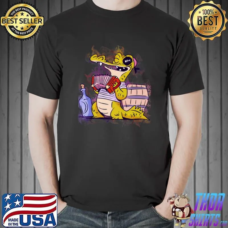 Water Splash Art Alligator Crocodile Pirate T-Shirt