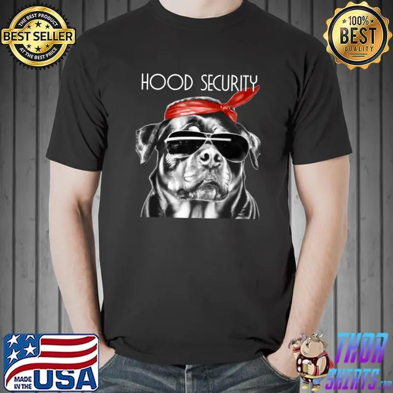 West coast rappers hip hop hood security fashion rottweiler dog sunglasses T-Shirt