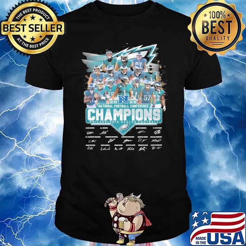 2022 national football conference champions Philadelphia Eagles football signatures shirt