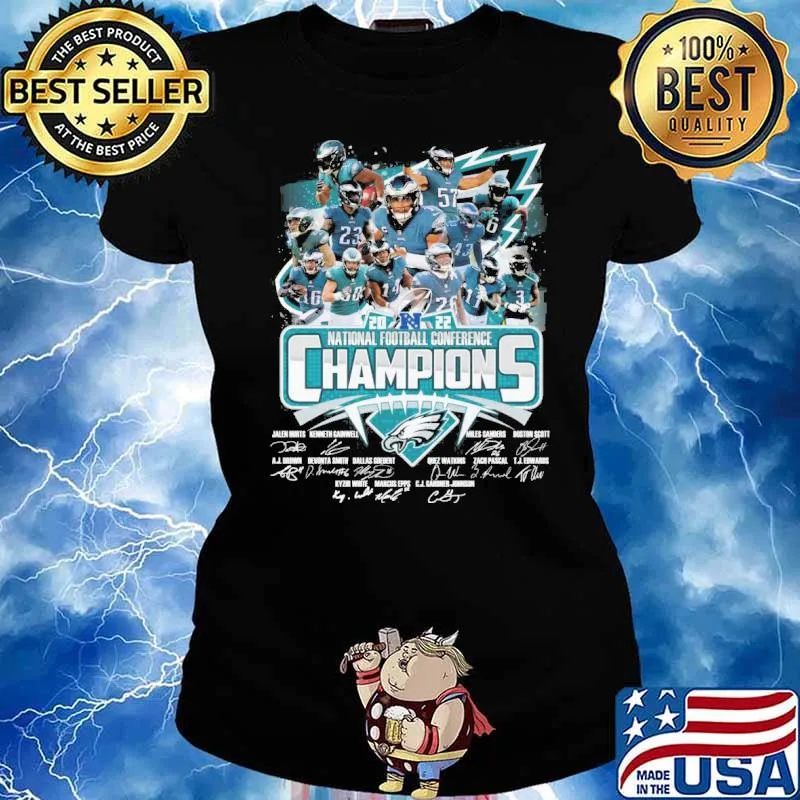 2022 national football conference champions Philadelphia Eagles signatures s Ladies tee