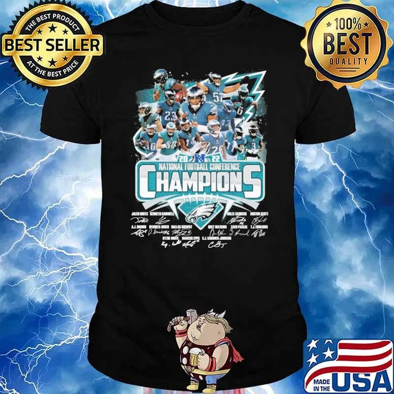 2022 national football conference champions Philadelphia Eagles signatures shirt