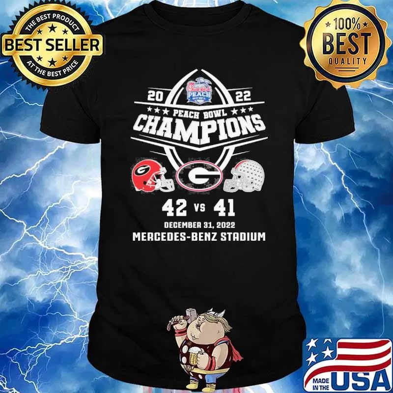 2022 peach bowl champions 42 vs 41 December 31,2022 Mercedes benz stadium Georgia Bulldogs Ohio State Buckeyes shirt