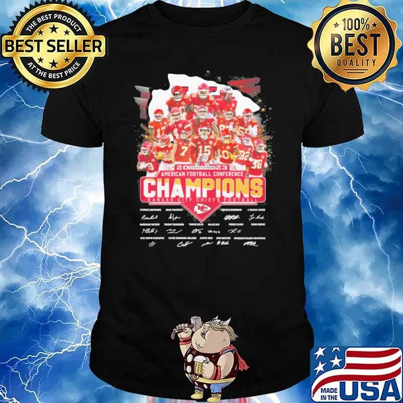 2023 championship American football conference champions Kansas city Chiefs football signatures shirt