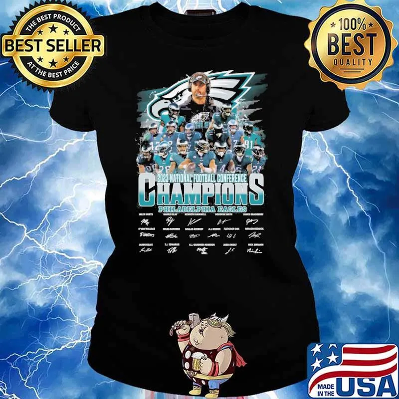 2023 national football conference champions Philadelphia Eagles signatures s Ladies tee