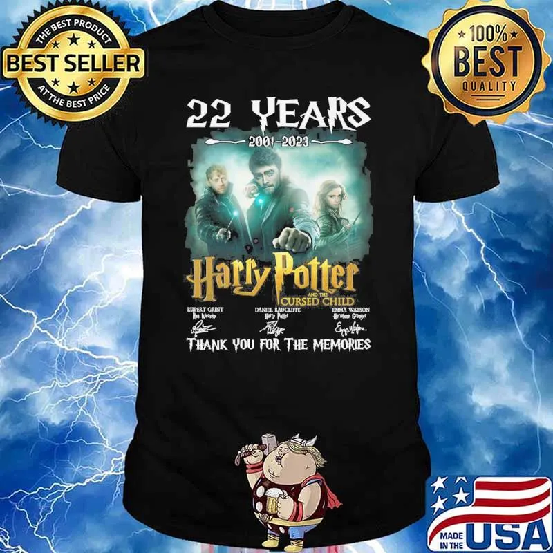 22 years 2001-2023 Harry Potter and the cursed child thank you for the memories signatures shirt