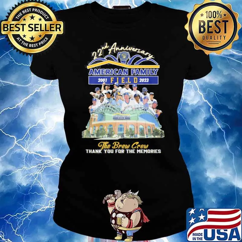 22nd anniversary American family 2001 2023 field the brew crew thank you for the memories s Ladies tee
