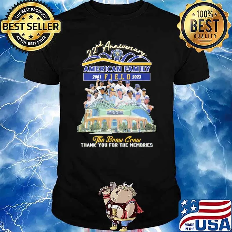 22nd anniversary American family 2001 2023 field the brew crew thank you for the memories shirt