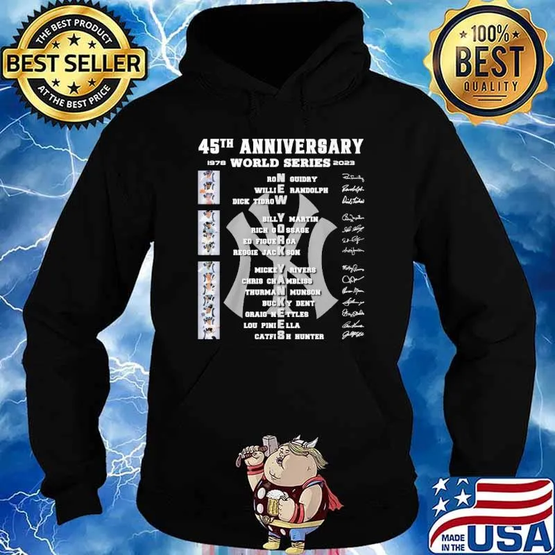 45th anniversary world series 1978 2023 New York Yankees Ron guidry Willie Randolph signatures s Hoodie