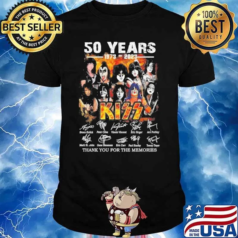 50 years 1973-2023 Kiss thank you for the memories signatures shirt