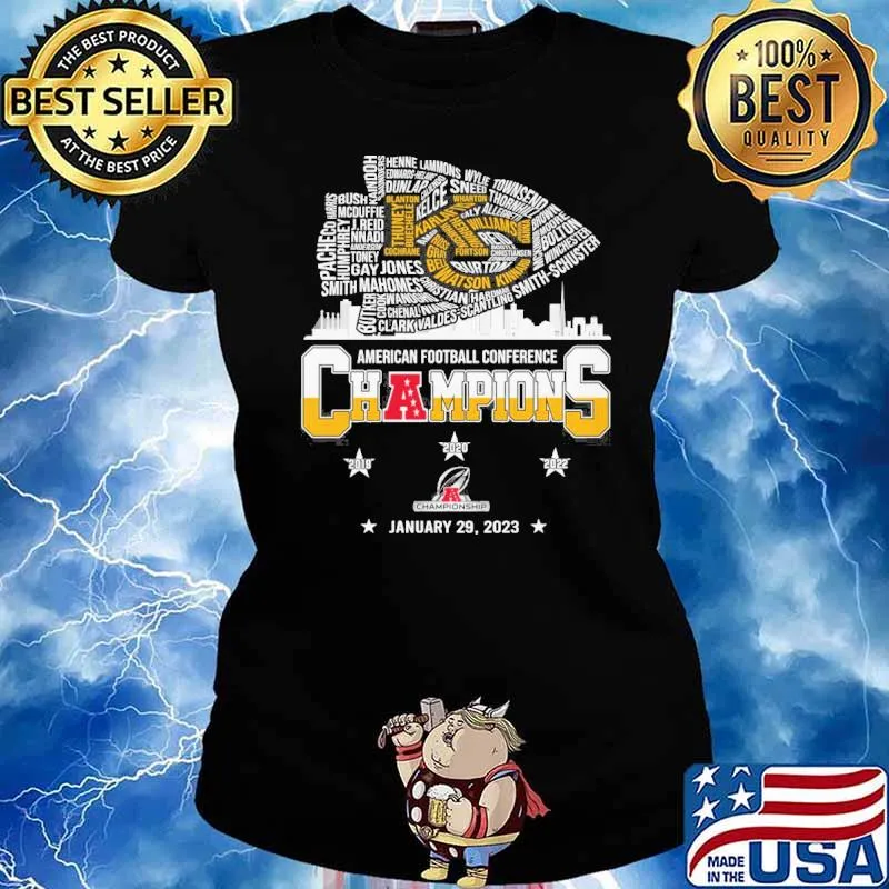 American football conference champions January 29,2023 Kansas city Chiefs s Ladies tee