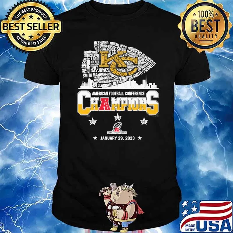 American football conference champions January 29,2023 Kansas city Chiefs shirt