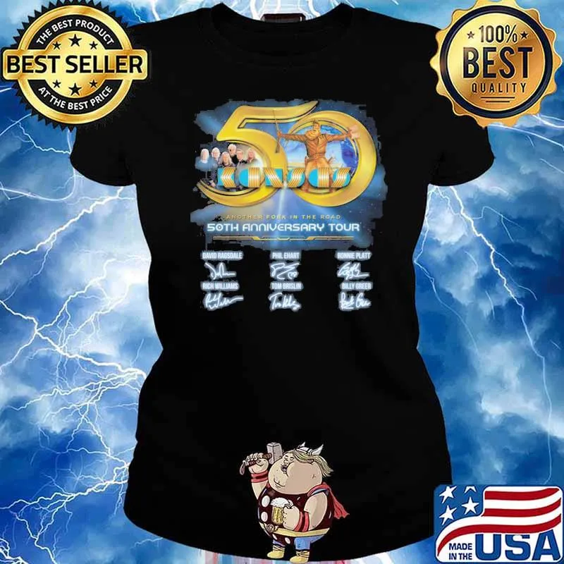 Anothe fork in the road 50th anniversary tour David Ragsdale Phil Ehart signatures s Ladies tee