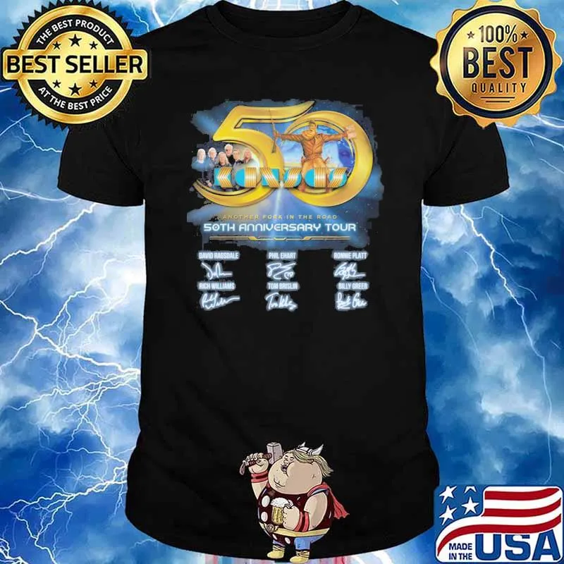 Anothe fork in the road 50th anniversary tour David Ragsdale Phil Ehart signatures shirt