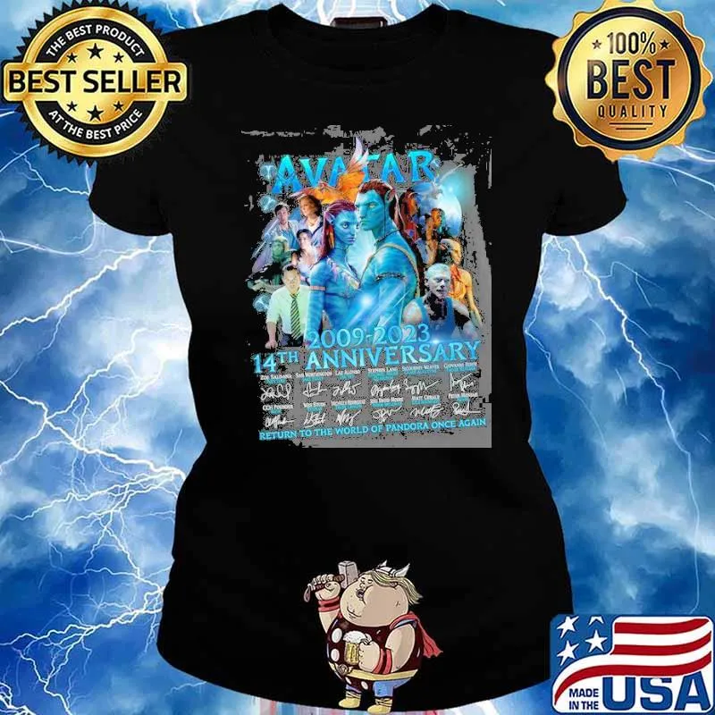 Avatar 2009-2023 14th anniversary return to the world of pandora once again signatures s Ladies tee