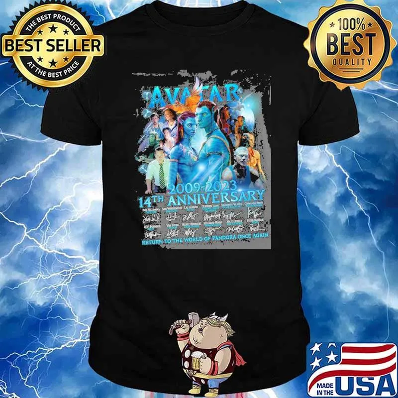 Avatar 2009-2023 14th anniversary return to the world of pandora once again signatures shirt