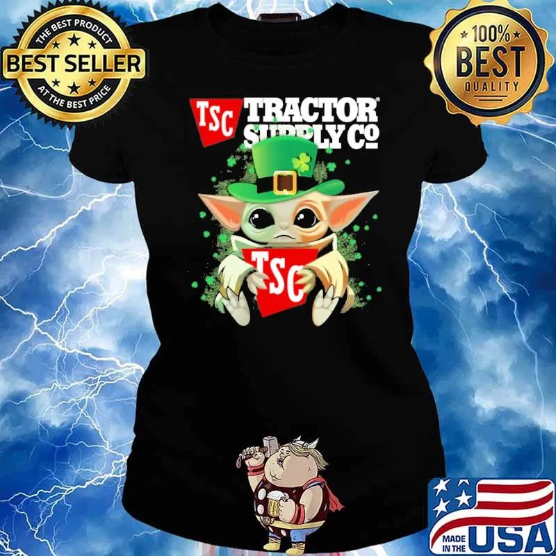 Baby yoda hug Tractor Supply Co St.Patrick's day s Ladies tee