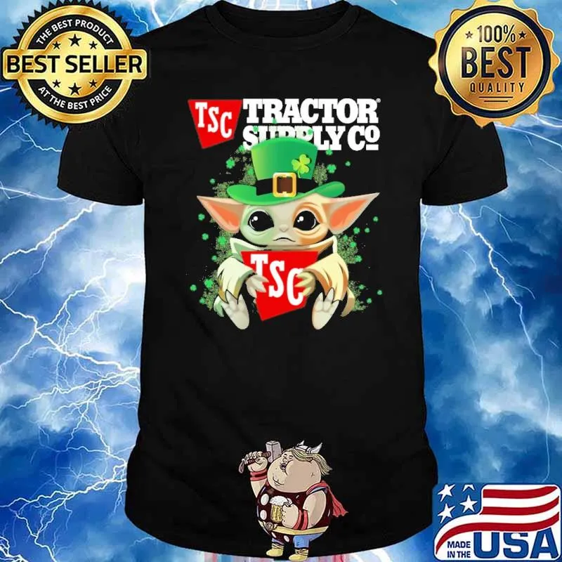 Baby yoda hug Tractor Supply Co St.Patrick's day shirt