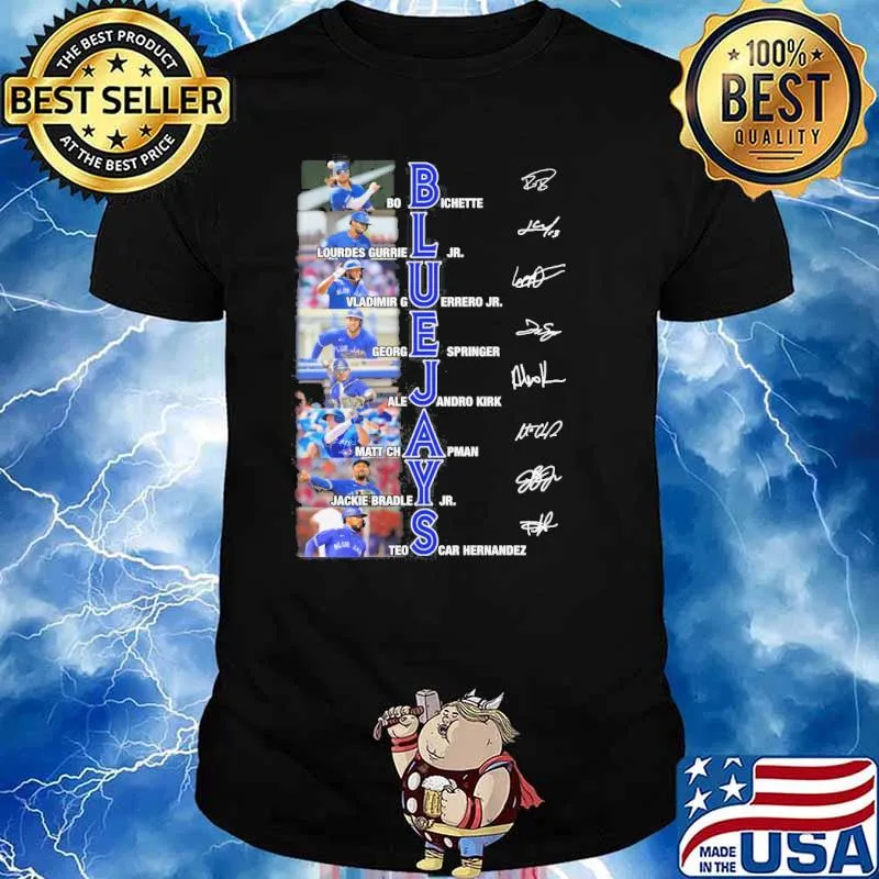 Blue Jays Bo Bichette Lourdes Gurriel Ir. Vladimir guerrero Jr. signatures baseball shirt