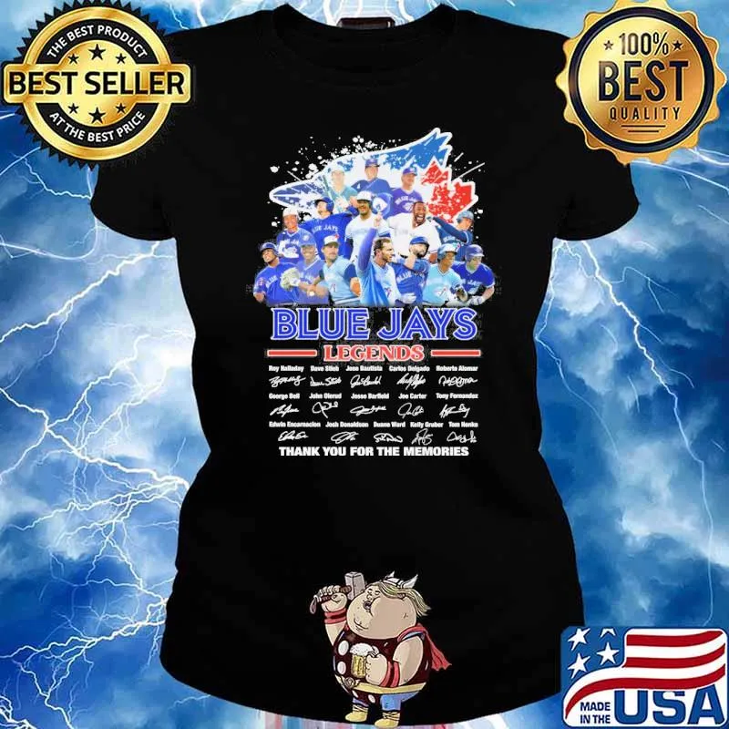 Blue Jays legends thank you for the memories signatures baseball s Ladies tee