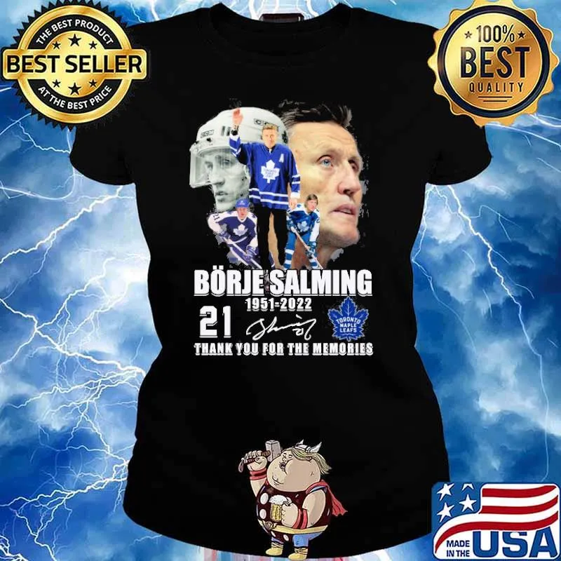 Borje Salming 1951-2022 21 thank you for the memories signature s Ladies tee