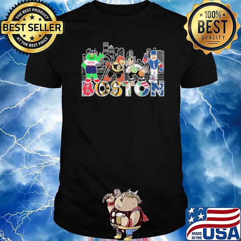 Boston Red Sox Bruins Patriots Celtics mascot shirt