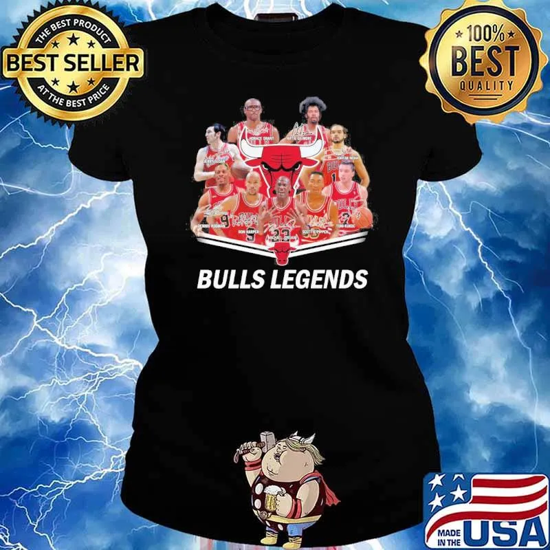 Bulls Legends Horace Grant Artis Gilmore signatures s Ladies tee