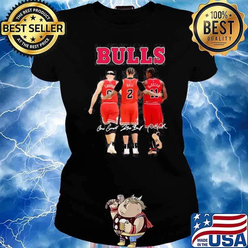 Chicago Bulls Caruso Ball DcRozan signatures s Ladies tee