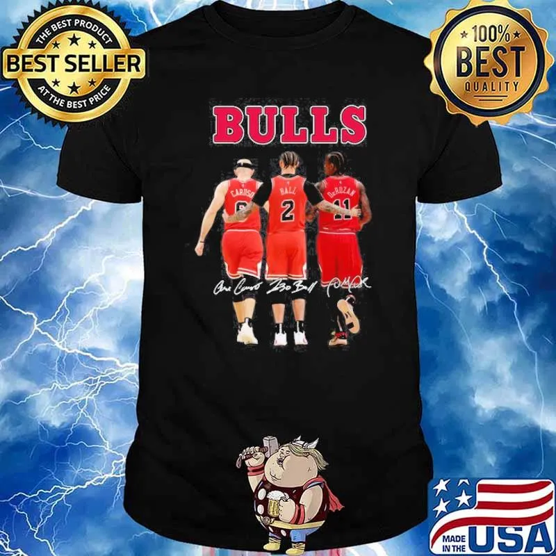 Chicago Bulls Caruso Ball DcRozan signatures shirt