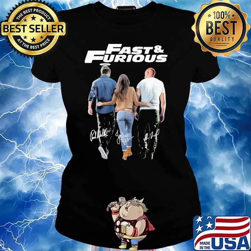Fast and Furious signatures Jordana Brewster Vin Diesel Paul Walker s Ladies tee