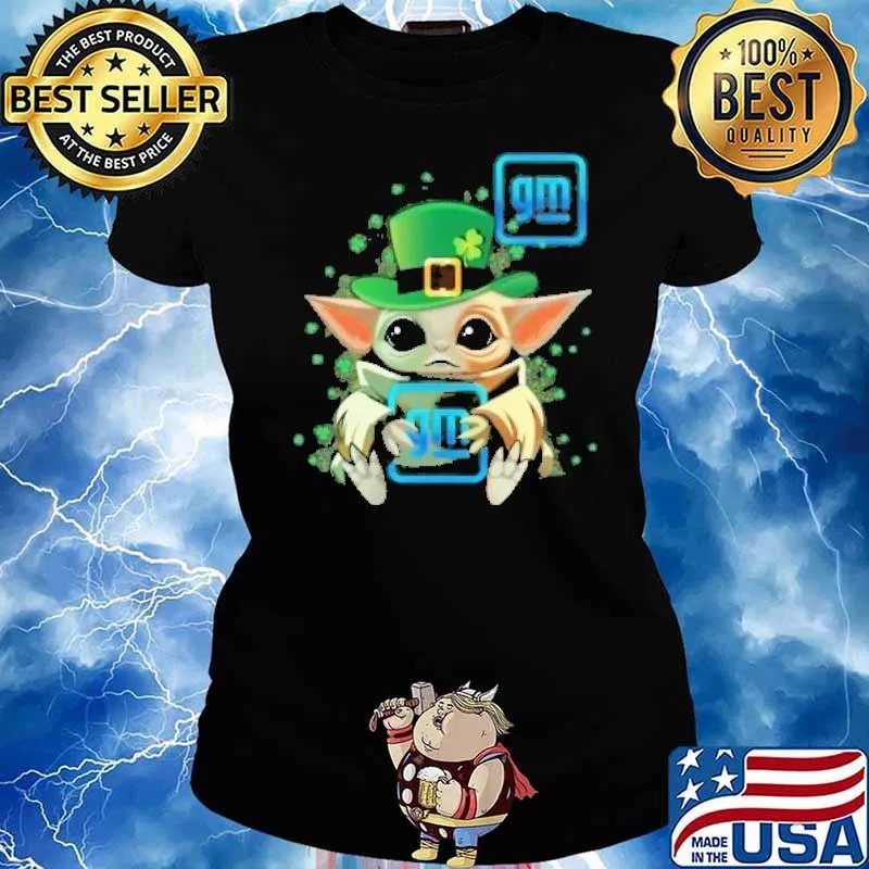 GENERAL MOTORS baby yoda St.Patrick's day s Ladies tee