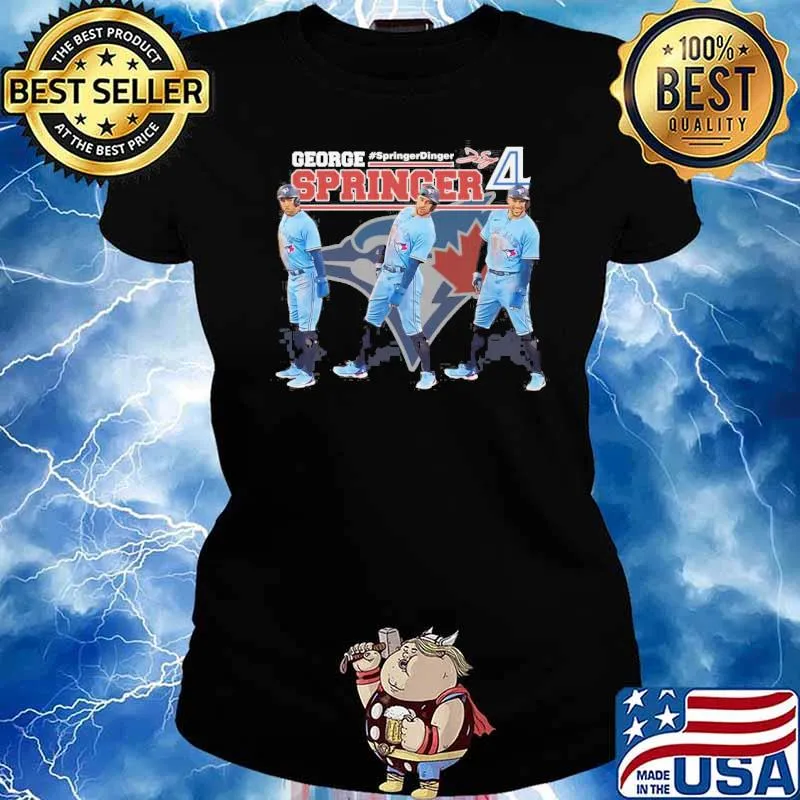 George springer Dinger Toronto Blue Jays 4 signature s Ladies tee