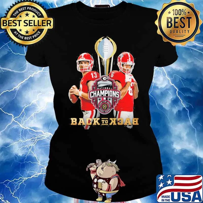 Georgia Bulldogs national champions back to back s Ladies tee
