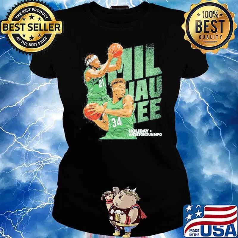 Giannis Antetokounmpo And Jrue Holiday Milwaukee Duo Basketball 21 34 Shirt Ladies tee