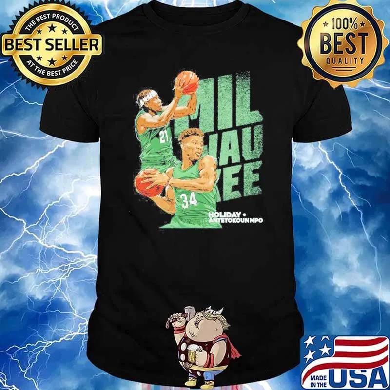 Giannis Antetokounmpo And Jrue Holiday Milwaukee Duo Basketball 21 34 Shirt