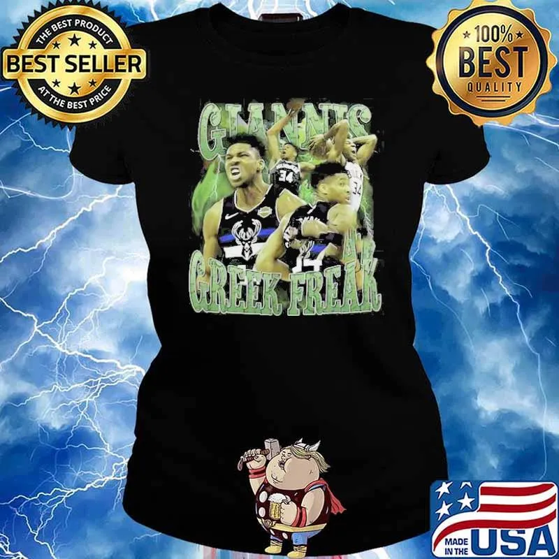 Giannis Greek freak Antetokounmpo 90s Style Vintage Bootleg s Ladies tee