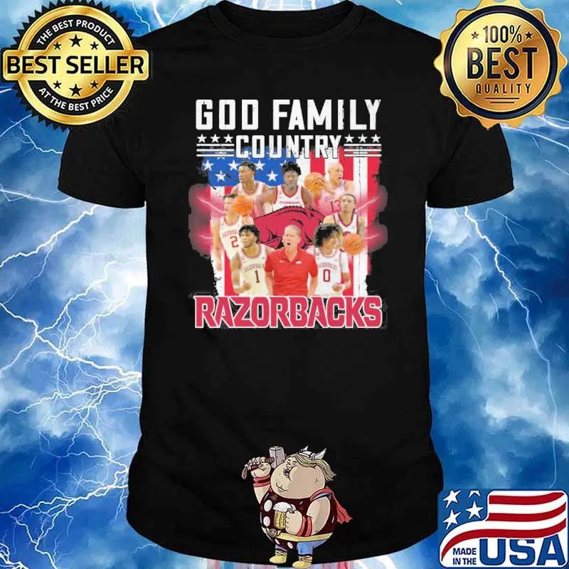 God family country Razorbacks America flag shirt