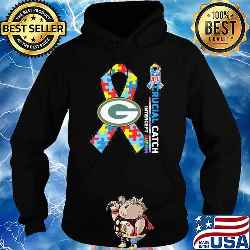 Green Bay Packers Crucial catch intercept Autism NFL s Hoodie