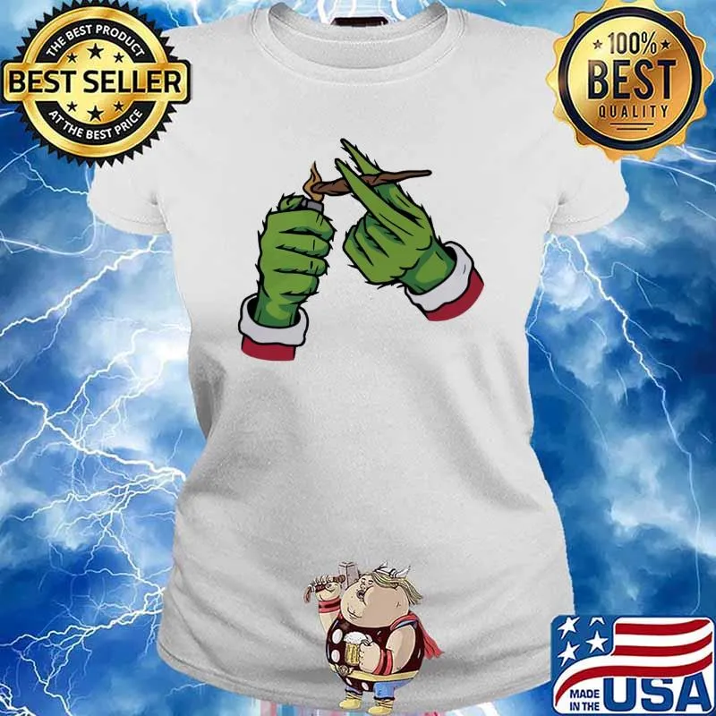 Grinch Weed smoking Christmas s Ladies tee