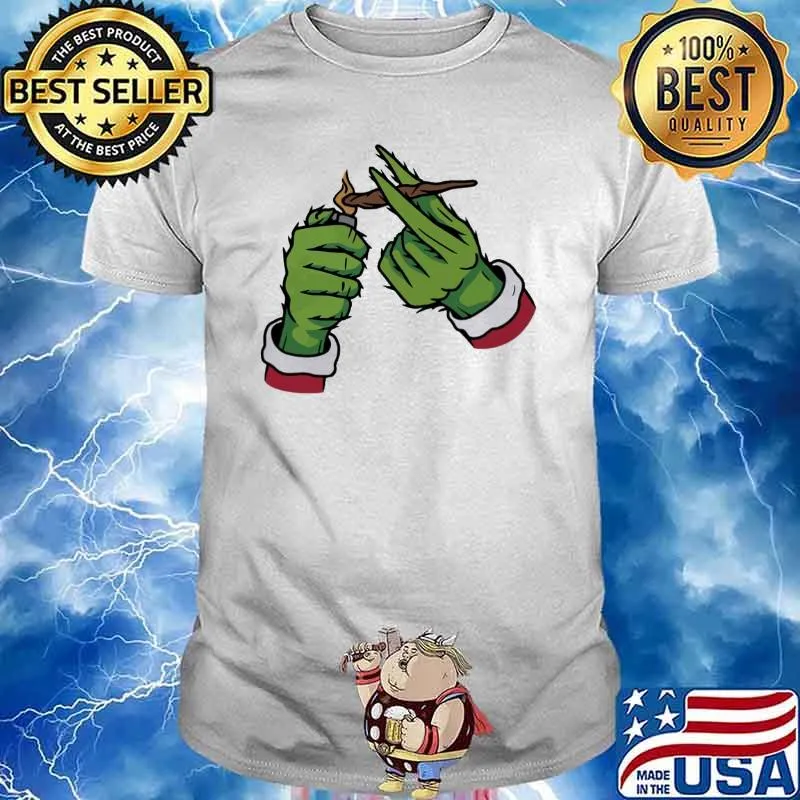 Grinch Weed smoking Christmas shirt