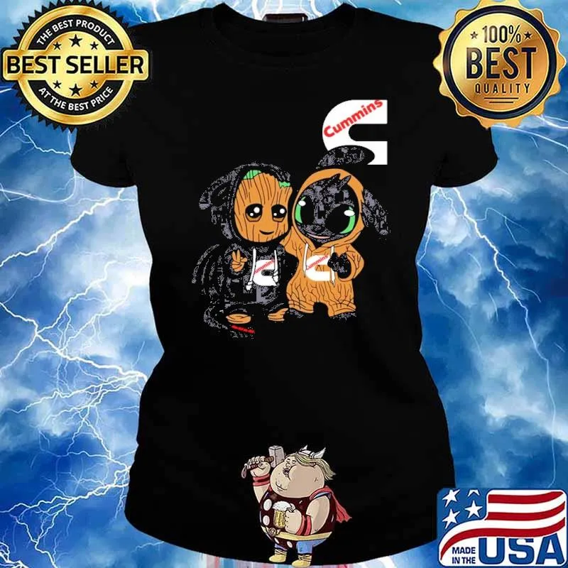 Groot and Toothless Cummins s Ladies tee