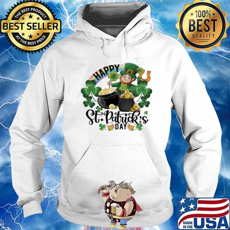 Happy St Patricks day gold rainbow s Hoodie