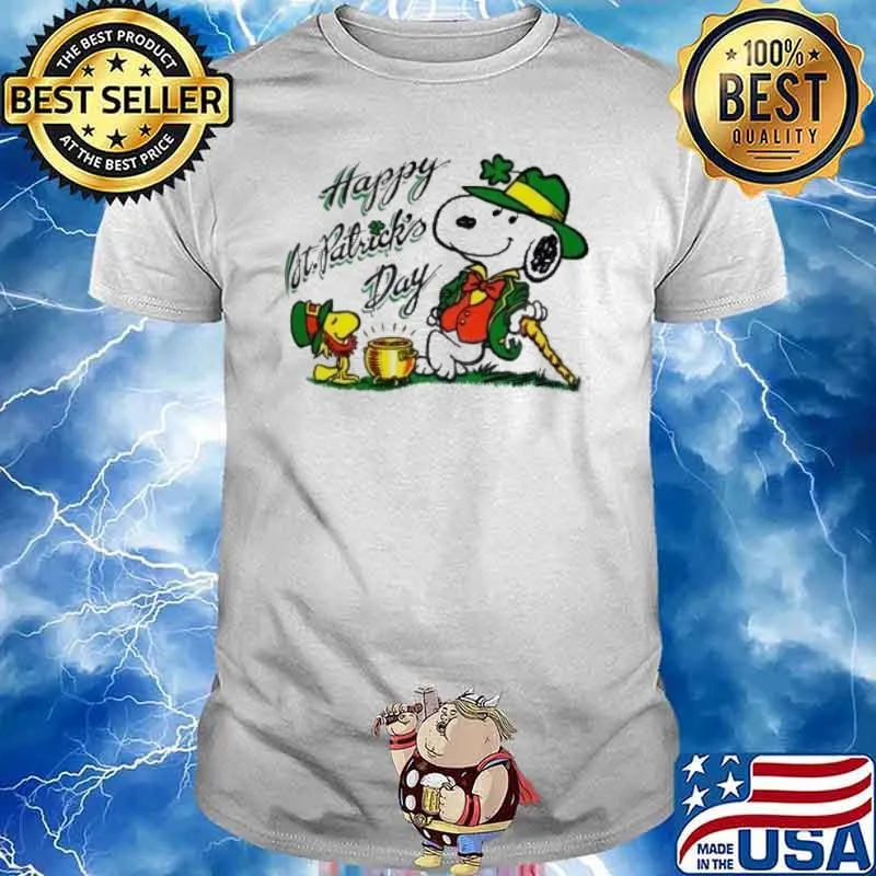 Happy St Patrick's day snoopy and woodstock shirt