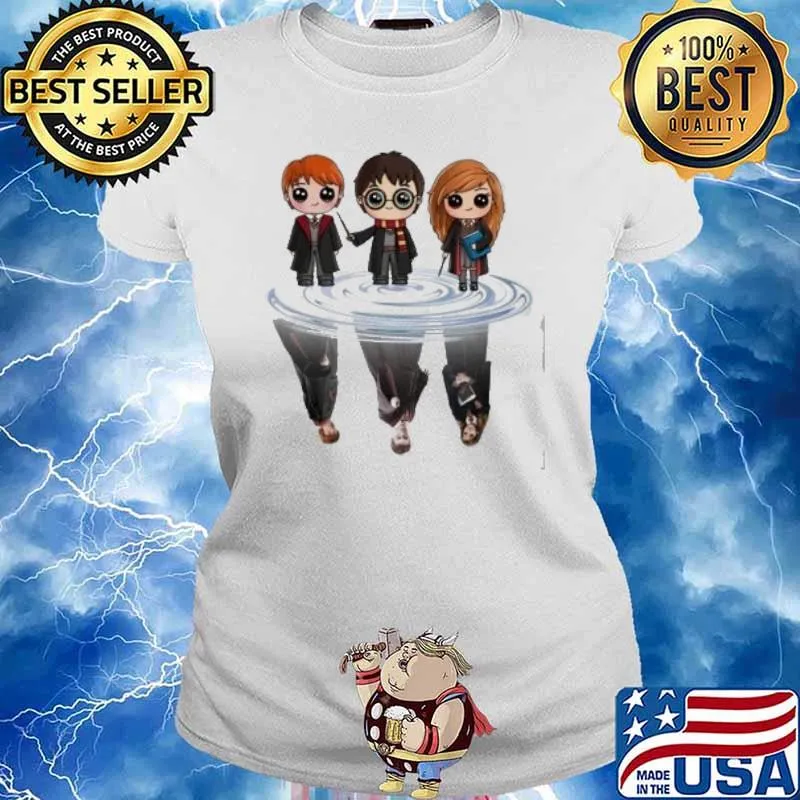 Harry Potter Chibi Hogwarts wizard mirrow water s Ladies tee